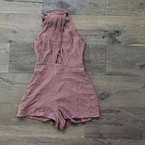House of Harlow 1960 x Revolve Women's Jessa Pink Halter Open Back Romper Sz XXS